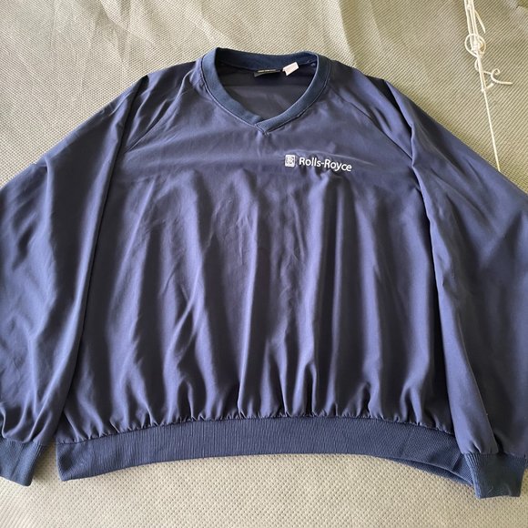 Rolls-Royce V-Neck Pullover Long Sleeve Navy Blue Men's XX-Large Made in USA - Picture 4 of 7